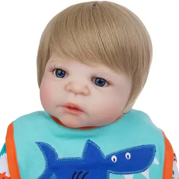 Krásné 23 Inch Žralok Reborn Baby Doll Novorozence 57 cm Plné Tělo Silikonové Vinyl Miminka Panenka Hračka Realistické Pro Chlapce, Dárky