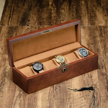 Luxusní Dřevěné Hodinky Box Hodinky Držitel Box na Hodinky Top Šperky Organizátor Box Sítí Sledovat Pořadatel Nové