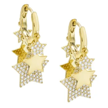 5 ks hvězdy kouzlo houpat drop náušnice zlato stříbrné barvy elegance nádherné Evropské ženy módní šperky