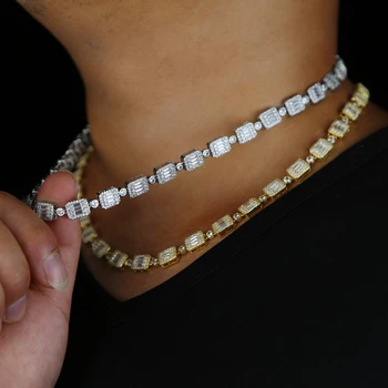 1 řádek řetězce tenis náhrdelník módní šperky, pánské hip hop ledový, bling unisex s vysokou kvalitou čr stříbrná barva náhrdelník