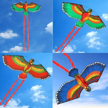 Nové Venkovní Zábava, Sportovní Panenka 100x50cm Papoušci Kite+Kite Řetězec S Plastovou Rukojetí Létání?Kite Jako Děti Dárky