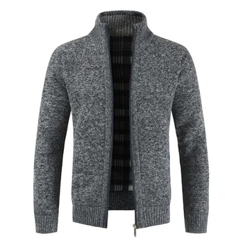 Pánské Zimní Fleece Sweatercoat Umělé Kožešiny, Vlněný Svetr Bundy Muži Zip Pletené Tlustý Kabát Ležérní Pletené zboží Streetwear Kabáty