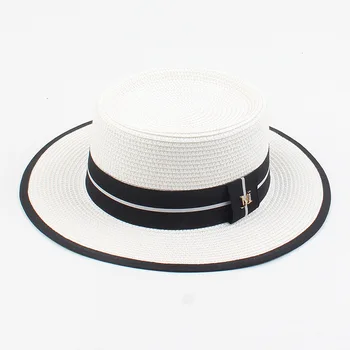 USPOP Ženy čepice letní sluneční klobouk panama slaměný klobouk odstín pláž hat žena písmeno M slaměné klobouky