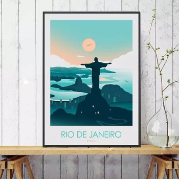 Wall Art HD Otisky Domova Plakát Obrázky Rio De Janeiro Cestovní Plátno, Strom, Zelené Obrazů Pro Obývací Pokoj Bez Rámu umělecká Díla
