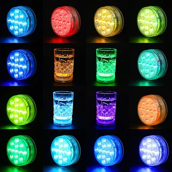 13 Led Dálkové ovládání RGB Ponorné Světlo s Magnetem s přísavkou pod Vodou, Noční Lampa Venkovní Váza Party Dekorace