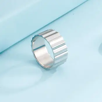 KALEN Vlna Povrch, Široký Geometrické Kovový Jednoduchý Design Klasické Nového Produktu Nerezový Prsten Šperky Dárek Pro Ženy