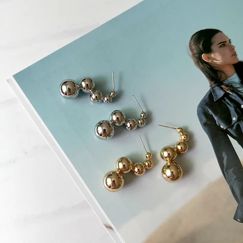 Peri'sBox Malé Kuličky, Korálkové Geometrické Náušnice Hladké Nepravidelné Zlaté Náušnice pro Ženy Náušnice Prohlášení 2019 Design