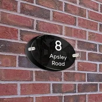 Osobní Číslo Dveří Akrylové Sklo Efekt Plakety Název Silnice Znamení Desky Přizpůsobené Adresy, Více Barev