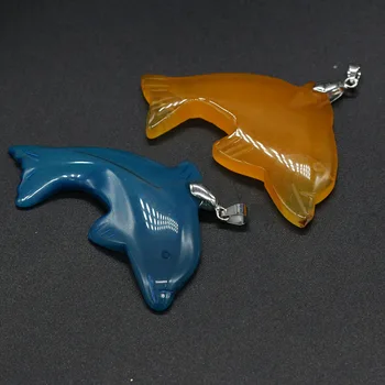 Přírodní Kámen Přívěsek delfín tvar Semi-Drahých Vynikající Kouzlo pro Výrobu Šperků DIY Náhrdelník Náušnice Příslušenství