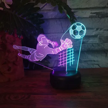 Fotbalista Led 3D Noční Světlo Domova Deocration Dítě Chlapec Fanoušky Dárek k Narozeninám Stůl Noční Lampa Fotbalový Brankář Fotbalové Lampa