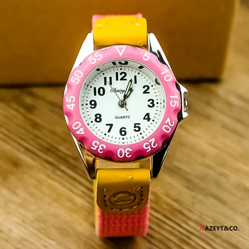 Nové módní děti quartz hodinky chlapci dívky jednoduchý ciferník svítící ručičky času vyučovací hodiny student nylon děti dárek hodinky