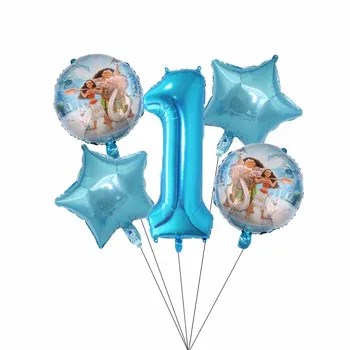 1set Moana balónky 32 inch modré číslo balón upplies Roztomilý Princezna moana téma narozeninové party dekorace děti, hračky, dárky