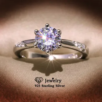 CC Módní Prsteny Pro Ženy 925 Sterling Silver Zirkony svatební Svatební Slib Ring Jemné Šperky Drop Shipping CC1575
