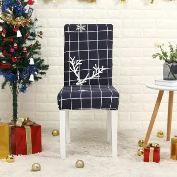 Vánoční Ozdoby Pro Domácí Židle Kryt Spandex Elastický Stretch pro jídelny Anti-špinavé Vyměnitelné Vánoční 2021