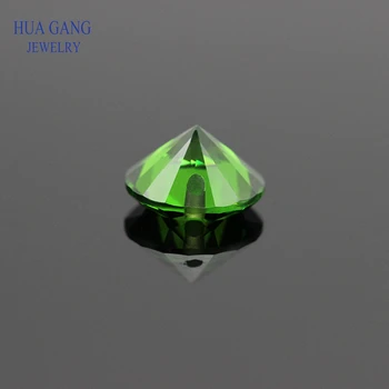 Jednootvorová AAAAA Kolo Brilantní Zelené Zirkony Kámen Pro DIY Výrobu Šperků Korálky 3~10 mm Vysoce Kvalitní Kameny CZ