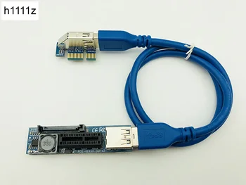 PCI-E Extender PCI-E 1X do 1X Stoupací USB 3.0 Kabel SATA Power Pracuje na základní Desce PCI-E x1 Slot Bitcoin Miner Antminer Těžby