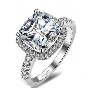 Kvalitní prsten 925 Sterling silver 8mm AAAAA cz Zásnubní Svatební Kapely Prsteny pro ženy, Muže, Prst, Strana Šperky Dárkové