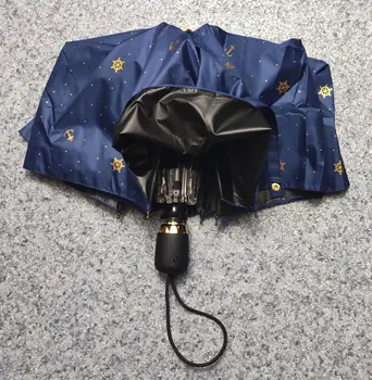 Kvalitní Automatický Skládací Déšť Deštník Žen, Anti-uv Ochrana proti slunečnímu záření Větruodolný Ultra-lehké Malé Čerstvé Loď Ukotvit Slunečník