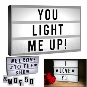 Baterie Filmové Kino Deska LED Světlo Až A4 Letter Box DIY Znamení Lightbox Tabulka Strana Svatební Vánoční Dekorace