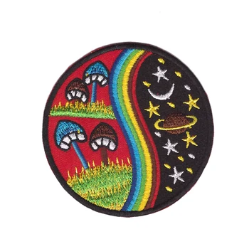 Vhodné pro všechny druhy oblečení Hub rainbow hippie kosmické boho retro láska, mír nášivka nažehlovací záplata prostor, měsíc a sta