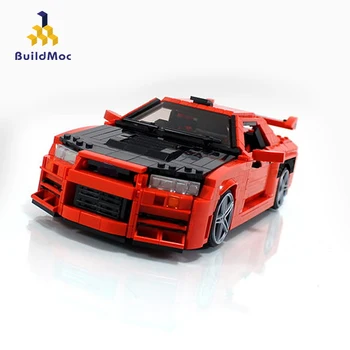 BuildMoc NissanSkyline GTR R34 Auto stavební bloky, Technic Racer Vozidla Supersport Cihly Děti děti chlapci hračky, dárky 29377