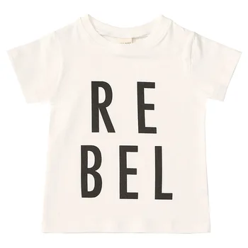 LarLarBoom 2019 Nové Módní Děti T-shirt Letní Krátký Rukáv dětský Top Tees Dopis Vzor Bavlny Dítě Chlapci Dívky T-košile