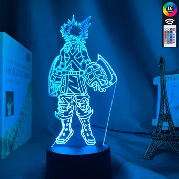 3D Lampa Katsuki Bakugo Obrázek Děti Ložnice Noční světlo Led Dotykový Senzor Osvětlení Místnosti Anime Můj Hrdina Academia Dárek Led Noční Světlo