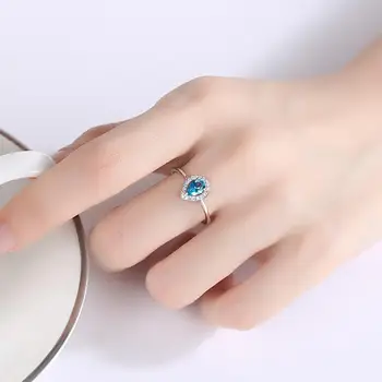 PAG&MAG Dámské Elegantní Prsten Světle Zelená CZ Prsteny Pro Ženy 925 Sterling Silver Prst Prsteny, Svatební Kapela, Ženy Jemné Šperky