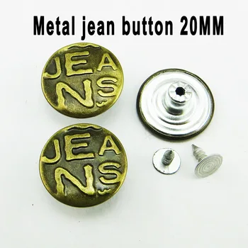 1000KS 20MM bronz tón dopisu série nový design kovové džíny tlačítko značky kulaté knoflíky oblečení, příslušenství MJB-153A