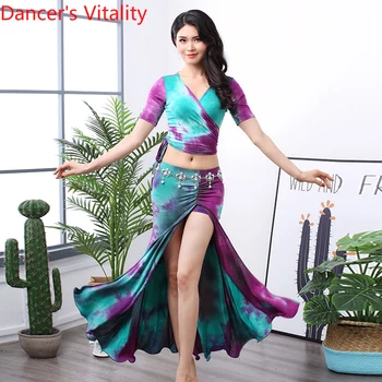Belly Dance Kostým Dámské Cvičení Oblečení 2019 Létě Nový Oblek Sexy Barevné Bavlněné Sukně Dámské Kostýmy Výkon