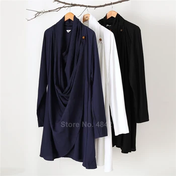 Uvolněný Styl Plus Velikost Muži Tradiční Čínské Kostýmy Taichi Uniformy Prodyšný materiál výstřih do V Kung-Fu Tang Oblek Mužské Prádlo Šaty