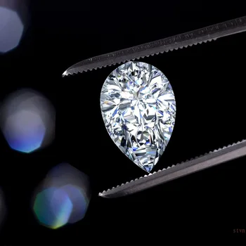 Hruška Cut 9*14mm vytvořeny Lab Diamond Ring svatební návrh značky zářící jemné šperky 925 sterling silver kapely