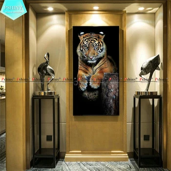 PSHINY 5D DIY Diamantový Výšivky Prodej Tygr Zvíře Obraz Plný Náměstí Vrtačka Drahokamu Diamond Malování Cross Stitch Nový Příjezdu