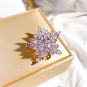 Bílé Zirkony Vločka Brože Kolíky Svatební Kytice Crystal Pin Šaty Brož Svatební Broche Šperky pro Ženy, Vánoční Dárek