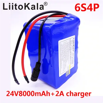 LiitoKala 24v 8Ah lithium esooter baterie 24v 10Ah li-ion vozík baterie DC pro 250w elektrické kolo motoru + 2A c