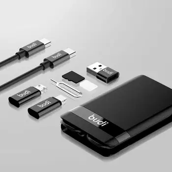 Univerzální Multi-funkce Inteligentní Adaptér SIM Karty Box Kit Více Kabelová Obsahu Bezdrátové Skladování nabíjecí Box
