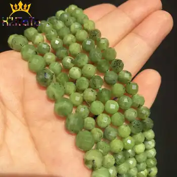 Přírodní Kámen Green Kanadské Potvor Tváří Kulaté Korálky Volné Distanční Korálky Pro Výrobu Šperků DIY Náramek 7.5