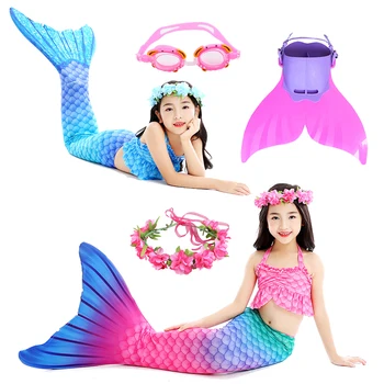 Děti Mořská Panna Orel Pro Plavání Dívky Plavky Malá Mořská Víla Ariel Bikini Set Plavky Strany Plavky Pro Dívky