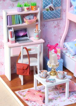 Ruční Panenky Dům Nábytku Miniatura Diy Domy Panenky Miniaturní Domeček Pro Panenky Dřevěné Hračky Pro Děti, Dospělé Dárek K Narozeninám