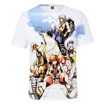 Kingdom Hearts T Shirt Kingdom Hearts T-košile, Streetwear Oversize Tisku Hot Prodej Módní Krátký Rukáv Volné Letní Muži Ženy