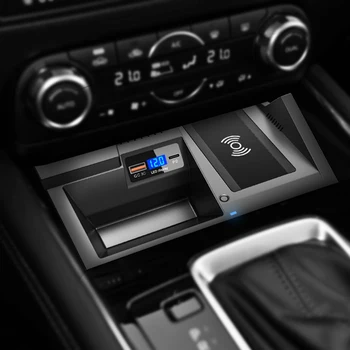 Pro Mazda CX5 CX-5 2017 2018 2019 2020 15W auto QI bezdrátové nabíjení telefonu nabíječka nabíjení mobilního telefonu držák příslušenství