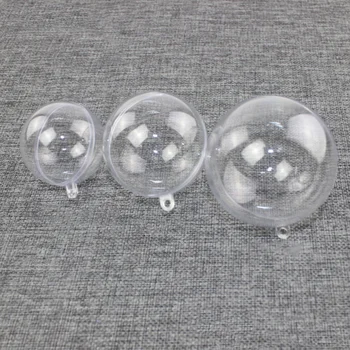 12ks 6 cm Transparentní Plastové kuličkové Výplně-možnost Duté Koule Snap-On Míč Xmas Visí Ornament, Strana, Svatba Dekor