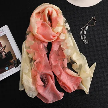 2020 Designer Hedvábný Šátek Šátky Ženy Letní Opalovací Krém Šátek Lady Luxusní Hidžáb Jemné Hedvábí Šátek Ženy Výšivky Šátek Nový