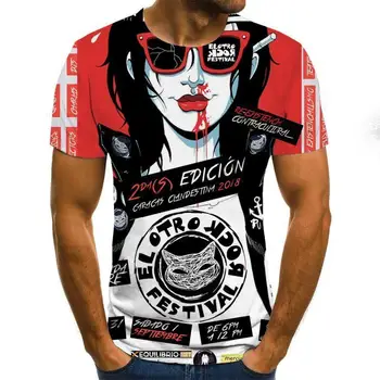 2020 Pánské horror T košile Módní Nové Letní Mužské Krátký Rukáv T-shirt Ležérní 3D Zombie Tisku Rock Tričko Pro Muže Plné Tištěné