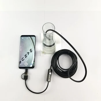 AN100 3 v 1 7mm 6 LED Endoskop pravdu díš-c, Android, PC USB Endoskop Vodotěsný Inspekce Fotoaparát Semi-tuhé vodiče pro android Kabelu