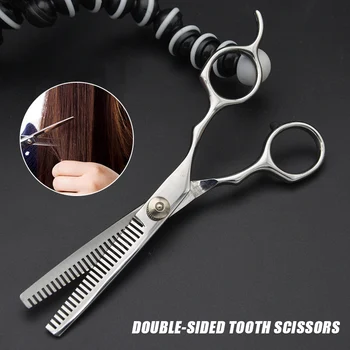 6 Palcový Dvousečný Vlasy Salon Kadeřnice, Holiči Ztenčení Nůžky Nůžky Pro Domácnost Styling Kadeřnictví Ztenčování Nůžky Stříhání Vlasů Nástroj