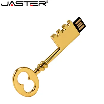 JASTER kreativní zlatý klíč USB 2.0 usb Flash Disk, flash disk 4GB 8GB 16GB 32GB 64GB memory stick dárky
