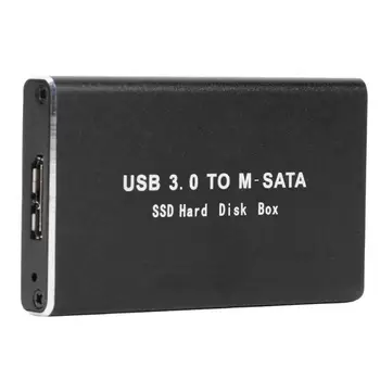 USB 3.0 mSATA Adaptér Mini SSD Pevný Disk Případ, SSD HDD Box Pevný Disk Skříně z Hliníkové Slitiny Externí Pevný Disk Případě
