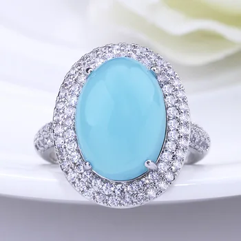 Visisap Super Velké Nebe Modré Akryl Drahokamu Prsteny pro Ženy, Svatební Handwear Dárek Prsten Dropshipping Velkoobchod Šperky B2710