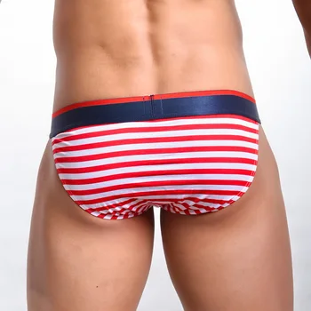 2017 Módní Americká Vlajka Tištěné Muži Sexy Bavlněné Elastické Vysokým Vidlice Kalhotky Spodní Prádlo Gay Penis Pouzdro Suspenzor Kalhoty
